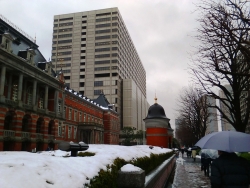 雪の日の裁判所合同庁舎