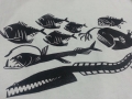 Tシャツ白　深海魚