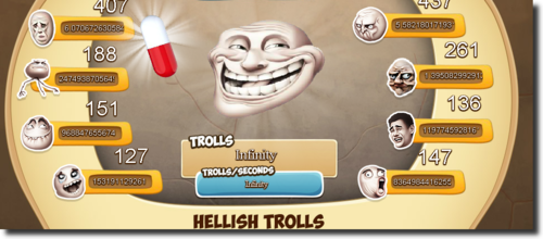 トロールフェイスのクリッカー系ゲーム　Trollface Clicker