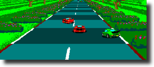 アウトランみたいな雰囲気のレースゲーム　MS Paint Racers