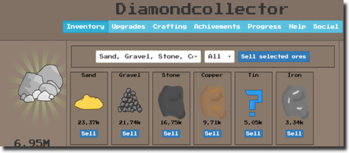 鉱山開発のクリッカー系ゲーム　Diamond Collector
