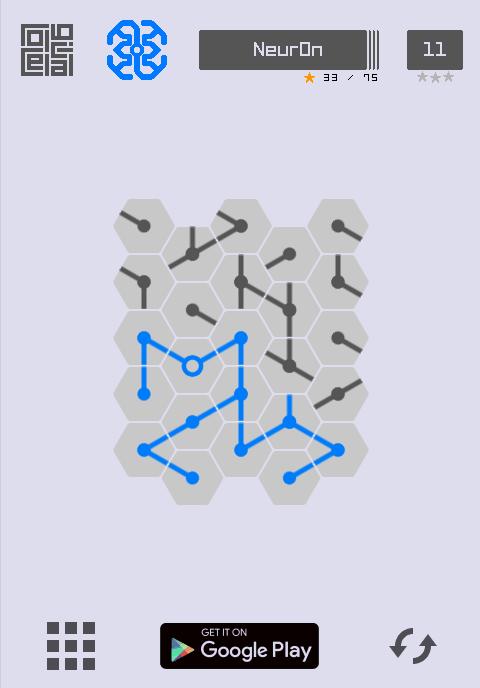 パネルを回転させラインを繋げるパズルゲーム　NeurOn