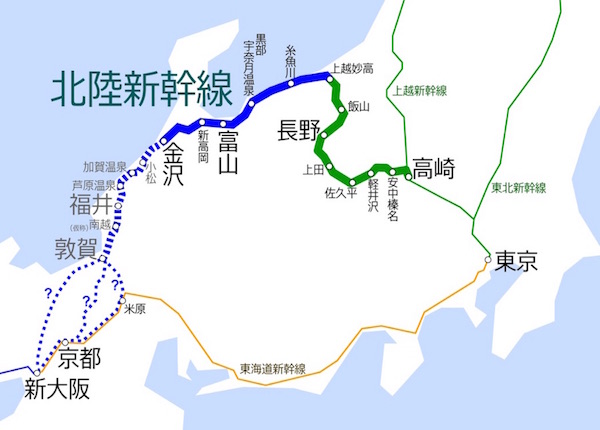 JR東日本1612北陸新幹線地図