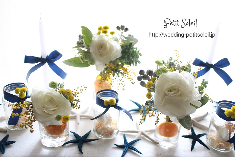 ウェディング装花　wedding table flowers